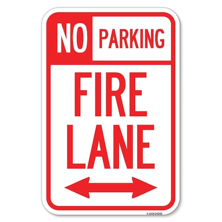 Colorado Fire Lane With Bidirectional Arrow Heavy-Gauge Alum. Sign